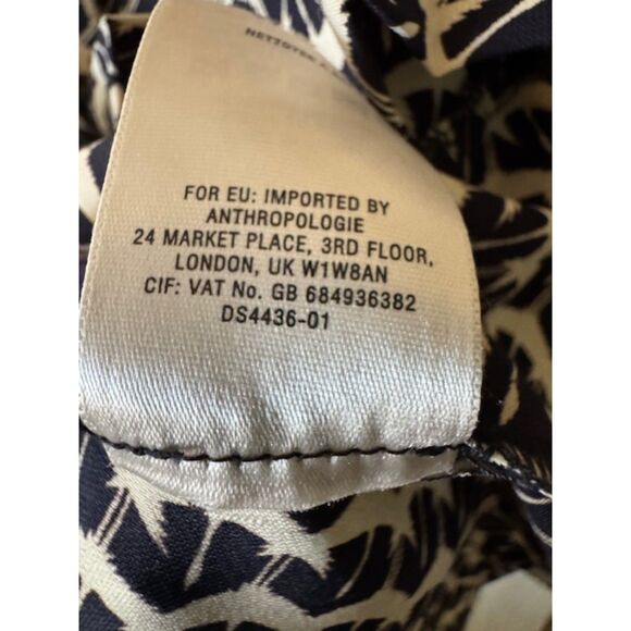 Anthropologie Maeve Selva Printed Button Front Pleated Drawstring Tunic Top - Picture 8 of 10